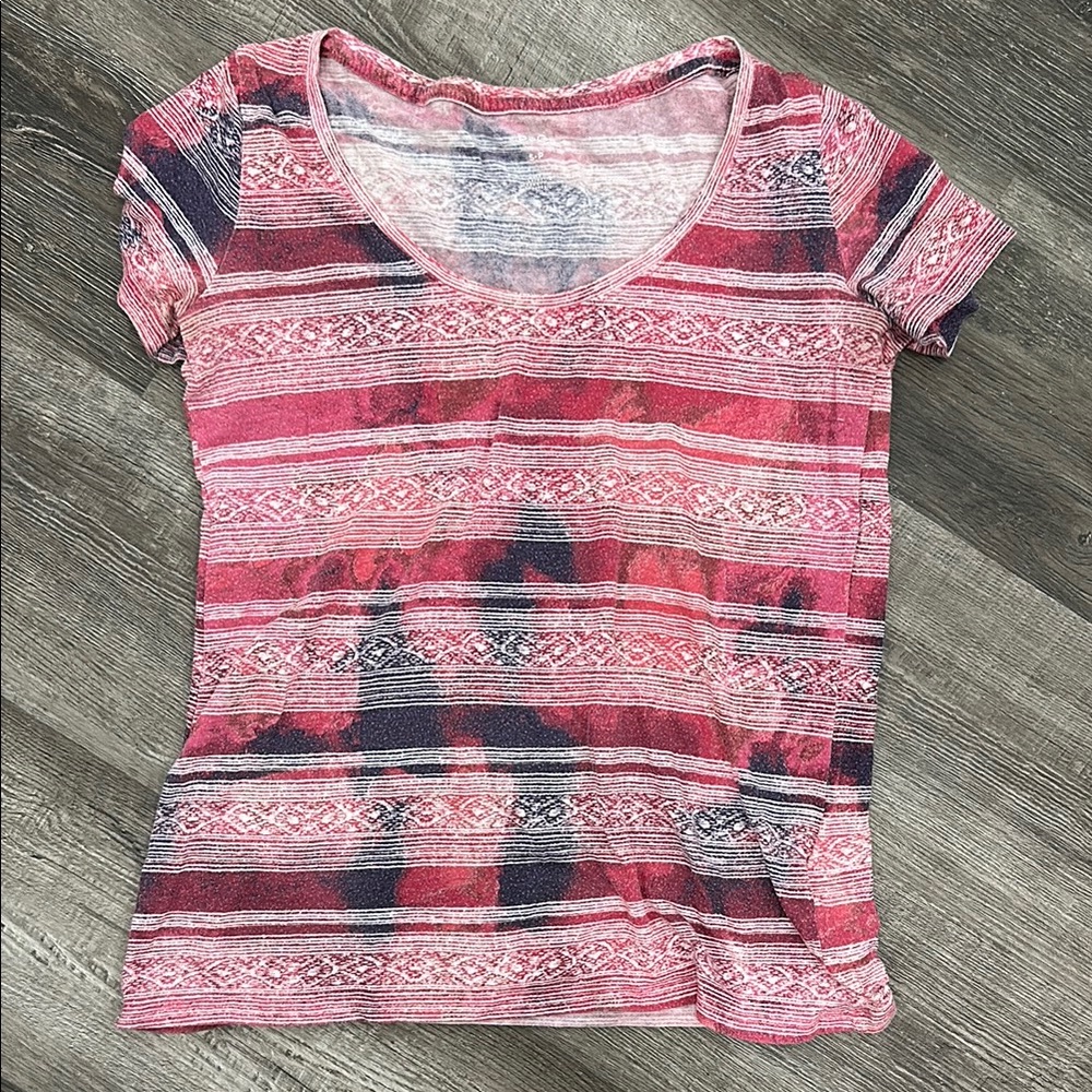 Urban outfitters boho Pink Patterned Top tshirt striped. Soft material